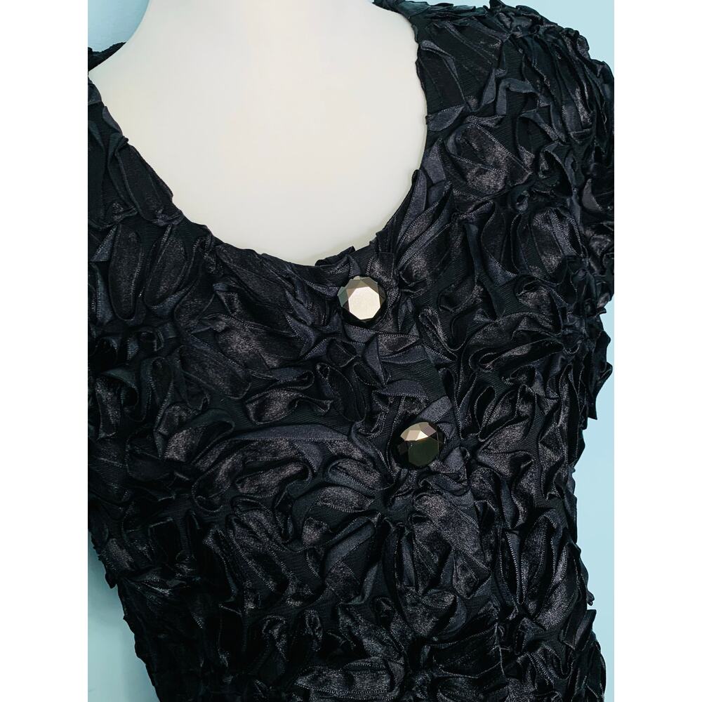 NWT Anthropologie Leifsdottir Black Floral Textured Short Sleeve Jacket Size 6 - Picture 6 of 8
